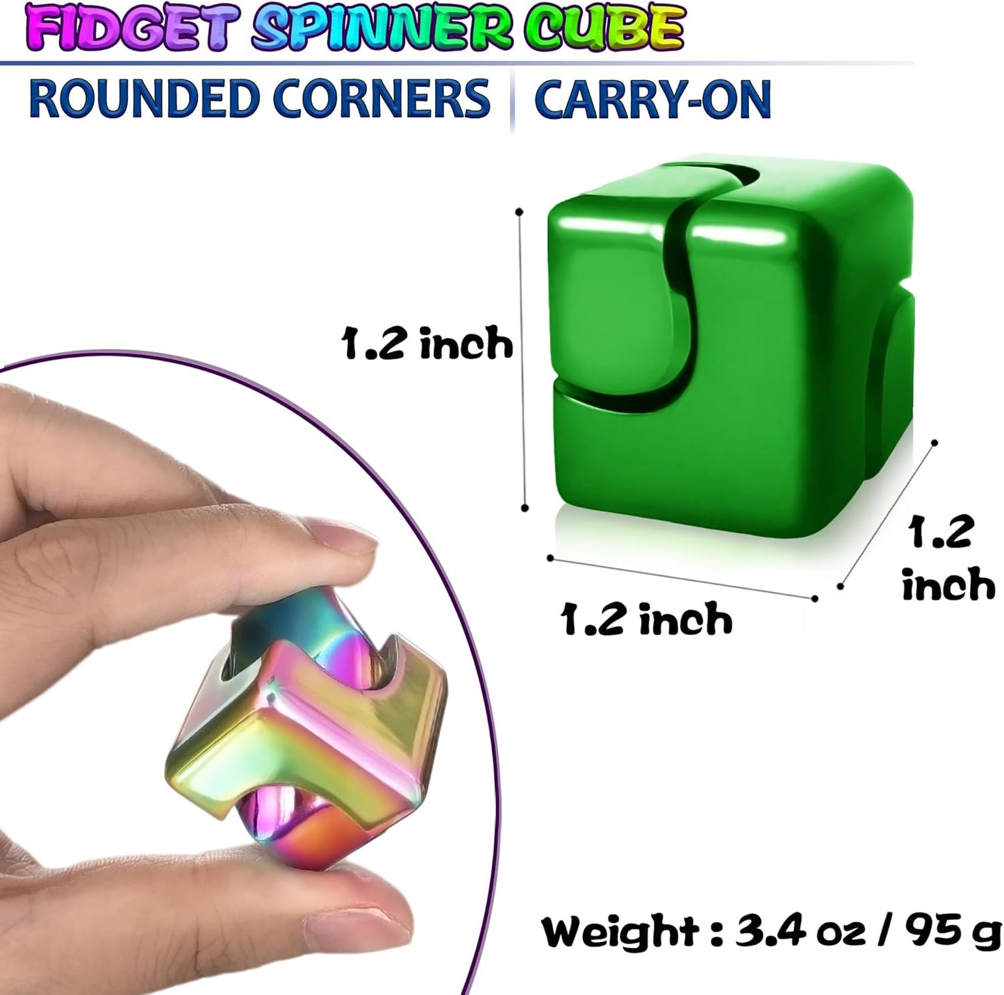 Fidget Spinner Toys Cube Adults, Easter Basket Stuffers for Teens Metal EDC Cool Desk Gadgets