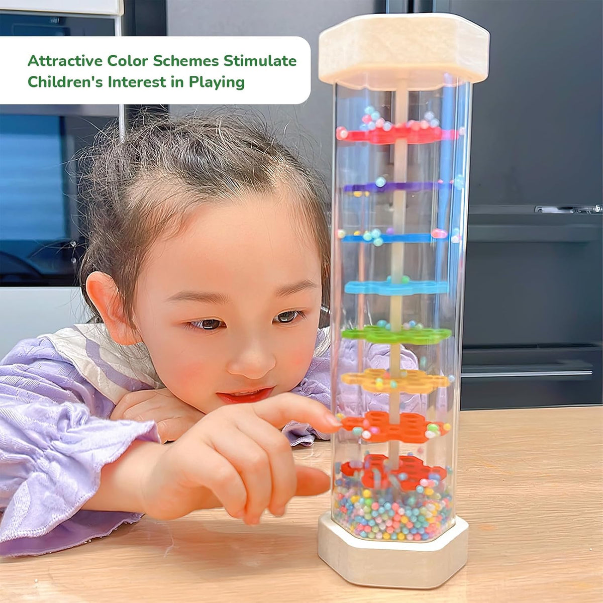 WODI Wooden Rain Stick Baby Toys 0-6-12 Months, Montessori Toys for Babies 6-12 Months