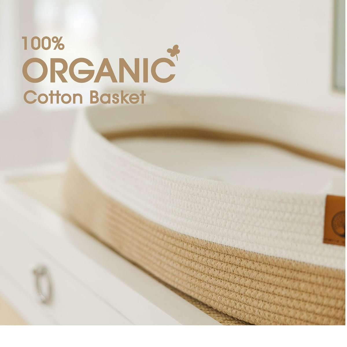 J&JOO Baby Changing Basket includes Diaper Caddy - Breathable & Waterproof Dual-Cover, Portable