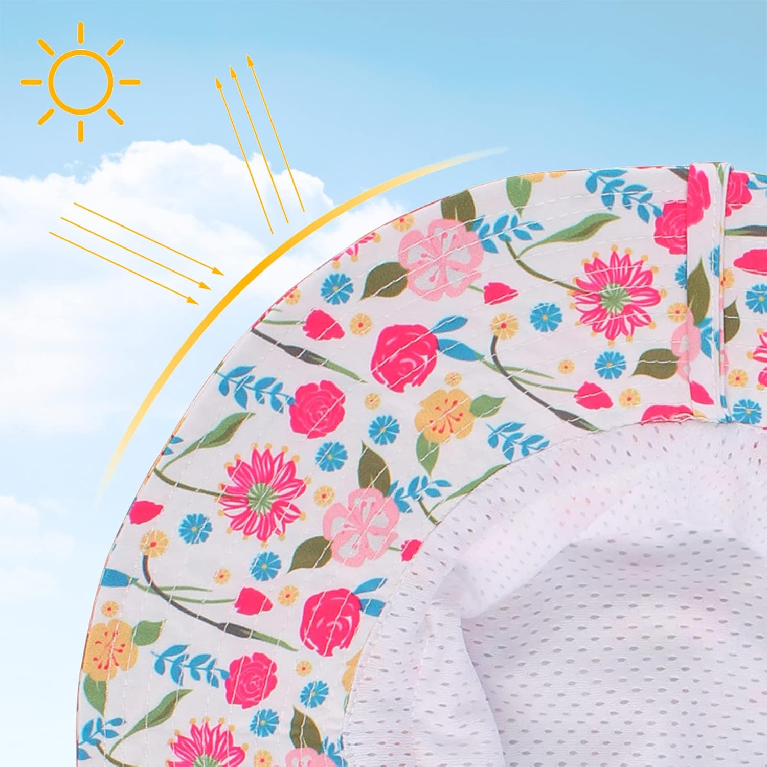 Peecabe Summer Baby Sun Hat for Boys Girls UPF 50+ Wide Brim Toddle Bucket Hat Adjustable Baby