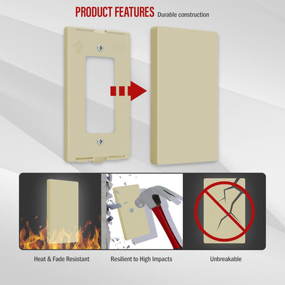 ENERLITES Screwless Blank Wall Plate, Child Safe Blank Device Outlet Cover, Standard Size, 1-Gang