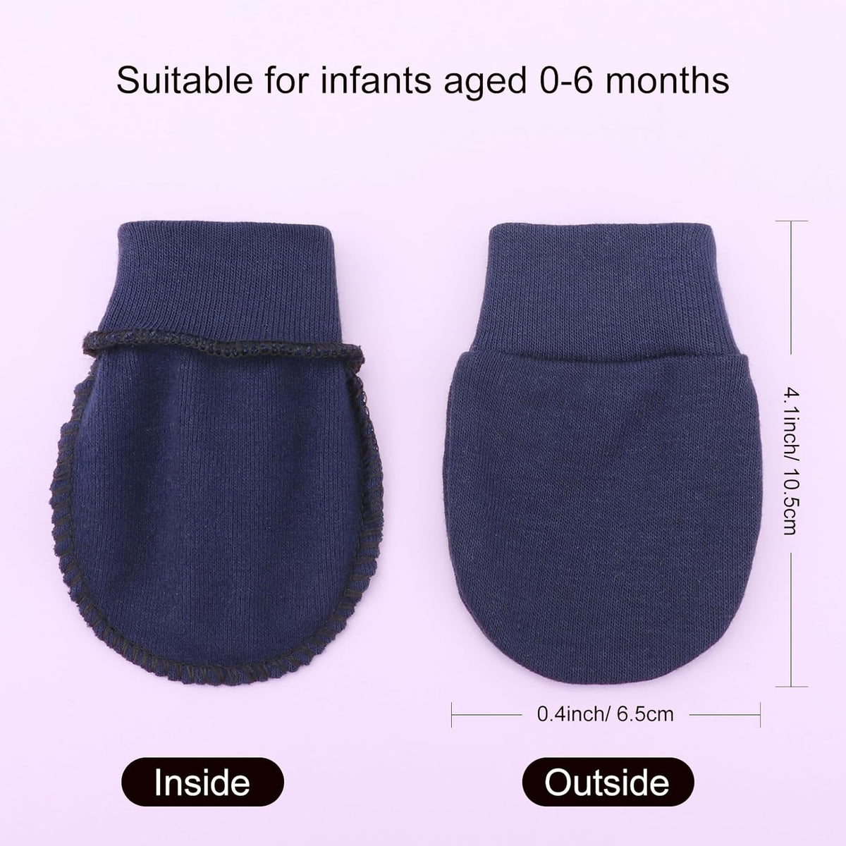 BQUBO 6 Pairs Newborn Baby Boys Girls Mittens 0-6 Months Unisex-Baby Infant Mittens Elastic No