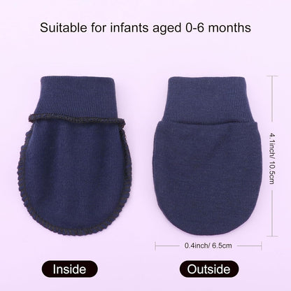 BQUBO 6 Pairs Newborn Baby Boys Girls Mittens 0-6 Months Unisex-Baby Infant Mittens Elastic No