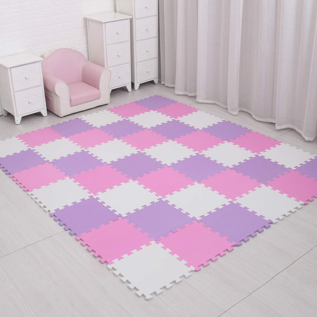 MQIAOHAM® 18 Pieces Puzzle Play Mats, Soft Baby Play Mat, Kids Interlocking Foam Floor Tiles