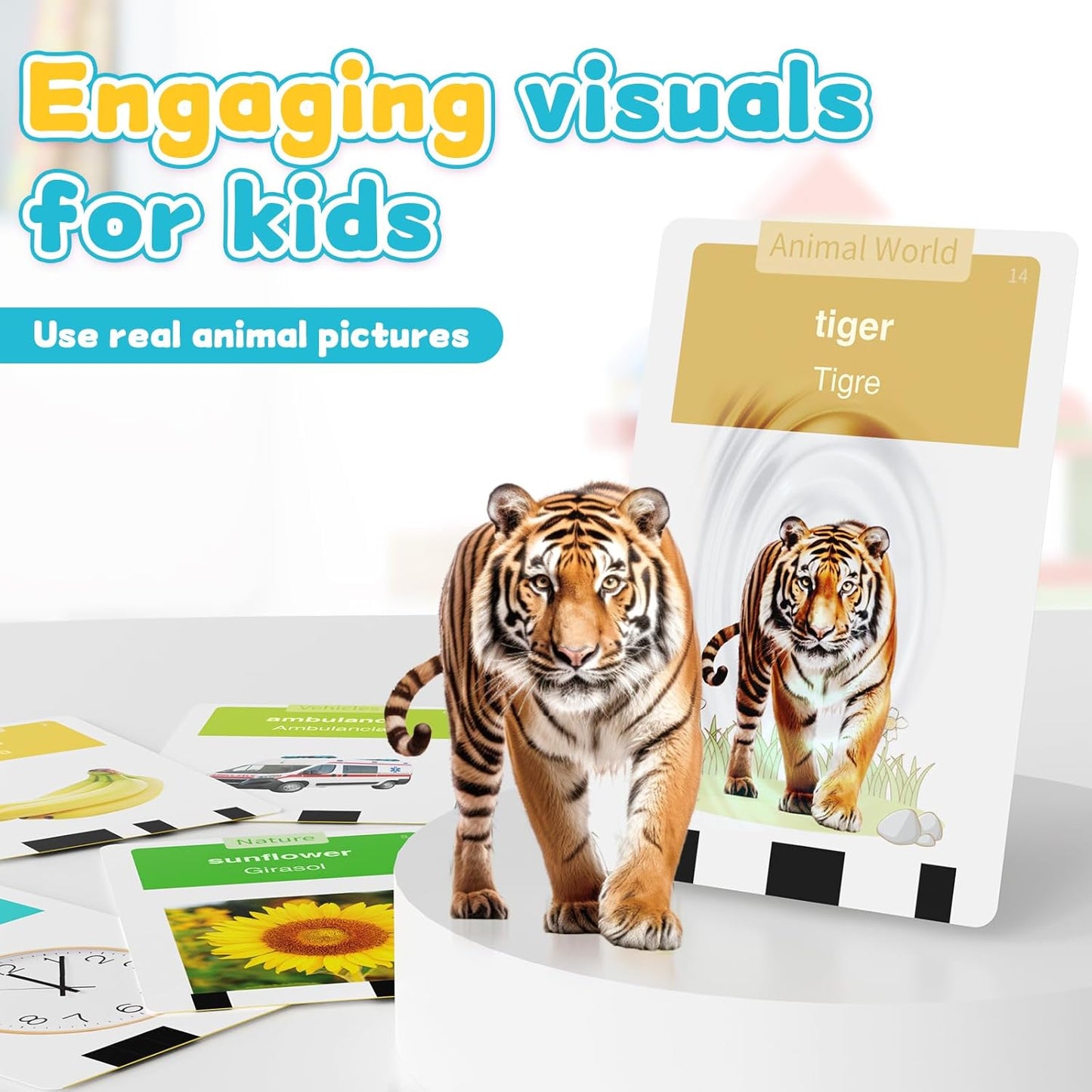 Toddlers Bilingual Spanish & English Talking Flash Cards with 288 Sight Words, Speech Therapy Toys