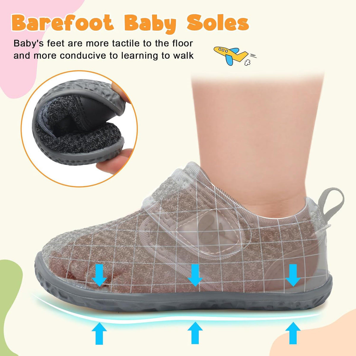 FEETCITY Baby Walking Shoes Barefoot Baby Shoes Infant Sneakers Newborn Crib Shoe Lightweight