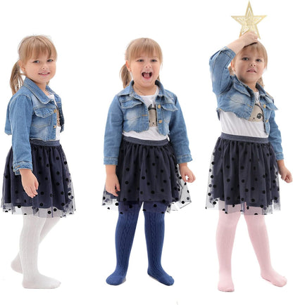 EPEIUS Baby Girl Tights Thick Cable Knit Leggings Stockings Cotton Pantyhose for Newborn Infant