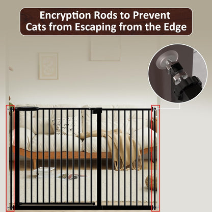 DEARBB Extra Wide Baby Gate Ultra Narrow Spacing 30.11-77.36" Pressure Mounted Double Lock Swing