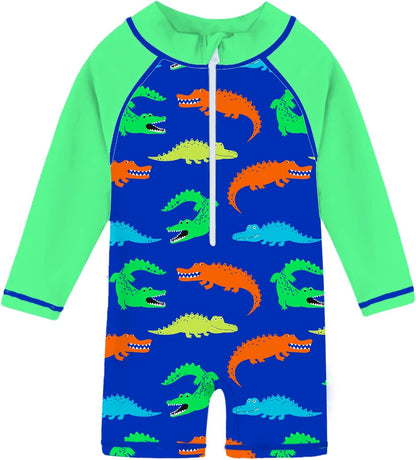 Funnycokid Baby Swimsuit Boy Toddler Bathing Suit Rash Guard UPF 50+ Swimwear 6 Months-4T