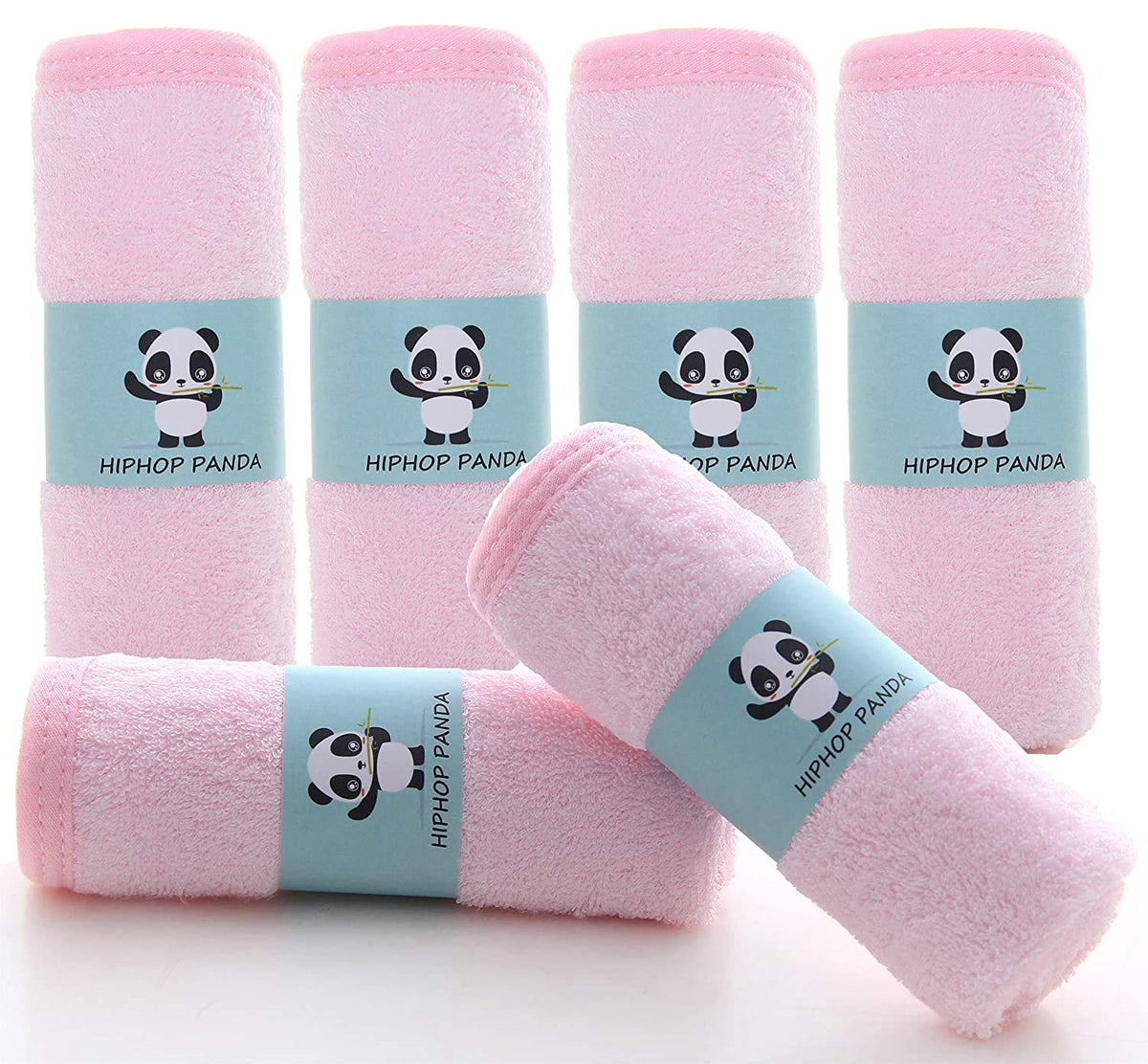 HIPHOP PANDA Baby Washcloths, Rayon Made from Bamboo - 2 Layer Ultra Soft Absorbent Newborn Bath