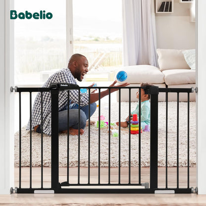 Babelio Baby Gate for Doorways and Stairs, 29-48" Auto Close Dog Gate, Easy-Install Pressure