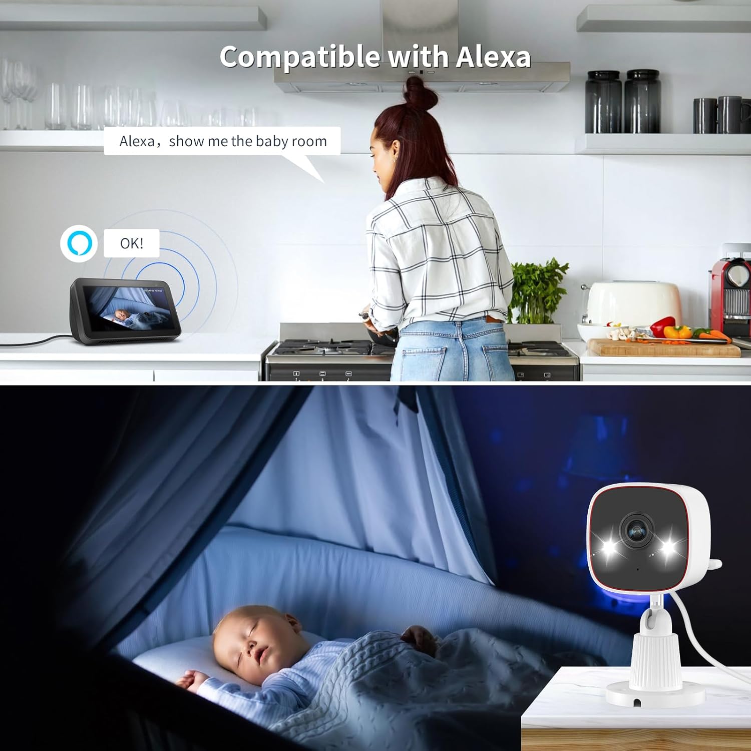 Jennov Outdoor/Indoor Security Cameras 5Ghz/2.4Ghz, 2K HD WiFi/Color Night Vision/Motion Detection