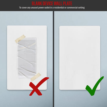 ENERLITES SI8801-W-5PCS, Screwless Blank Wall Plate, Child Safe Blank Device Outlet Cover, Standard