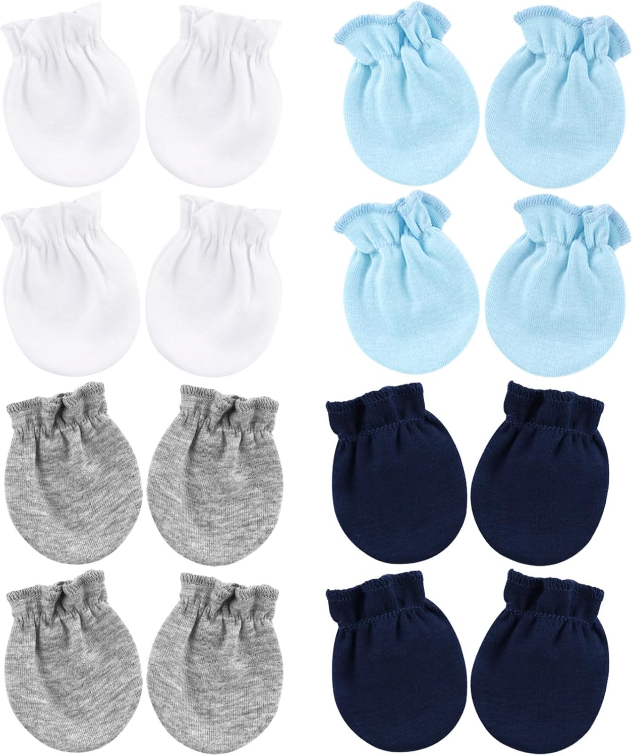 BQUBO Newborn Infant Toddler Mittens No Scratch Cotton Elastic Wrist Gloves Hypoallergenic for 0-6
