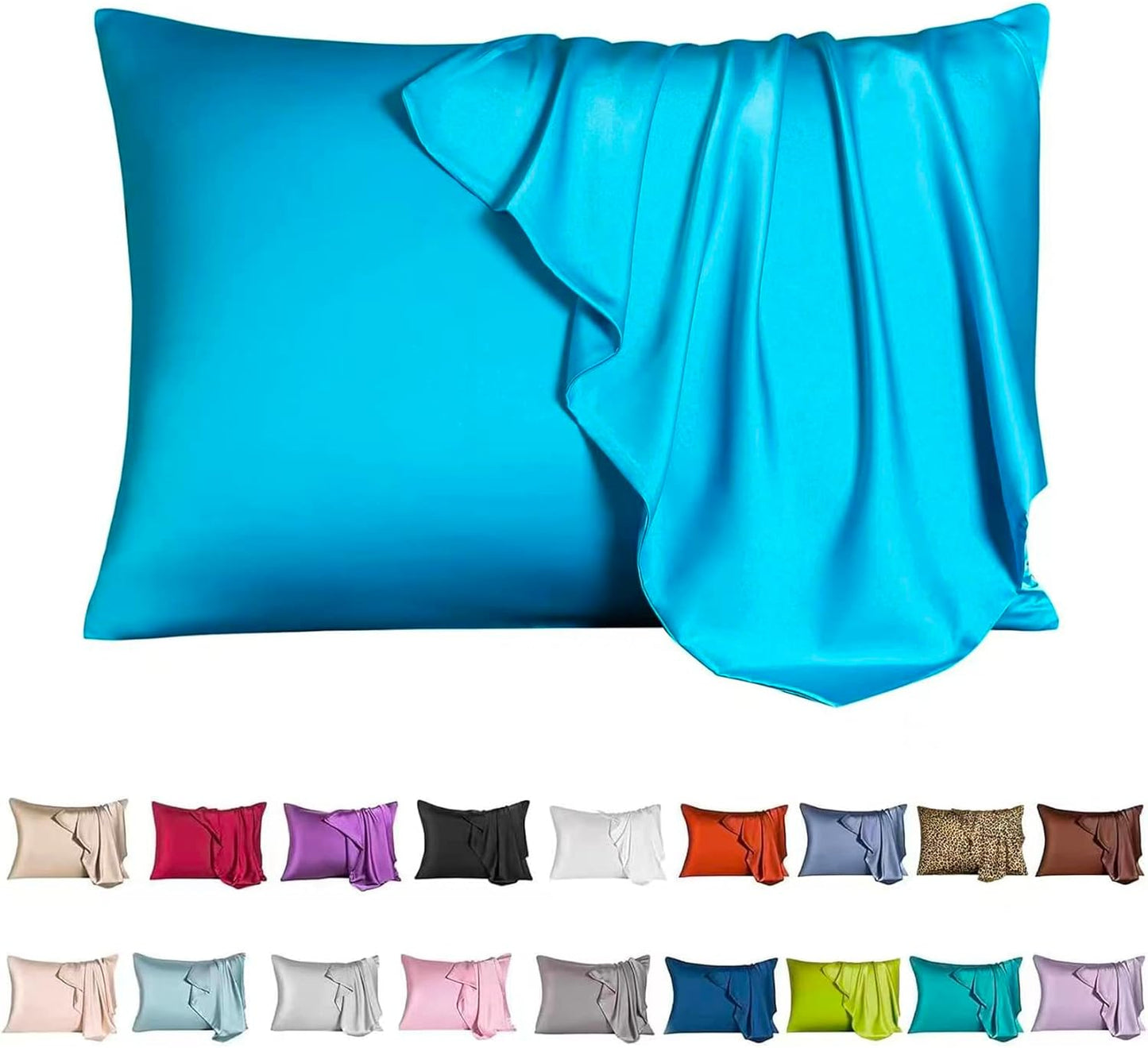Mulberry Silk Pillowcase for Hair and Skin,Queen Size Cooling Silk Pillow Case with Hidden