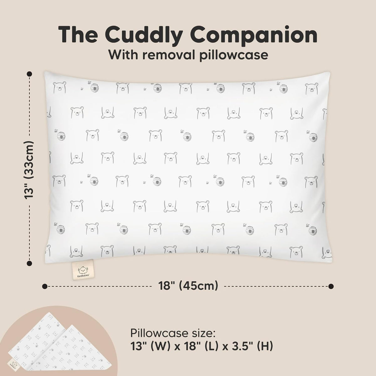 Toddler Pillow with Pillowcase - 13x18 My Little Cuddly Pillow, Viscose Derived From Bamboo Nursery