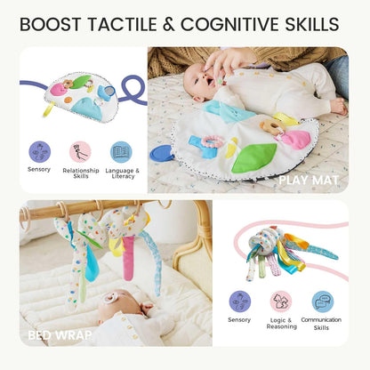 Tiny Land Montessori Baby Toy Set 0-3 Months Newborn Development Sensory Play Kit - 5-in-1 Mirror