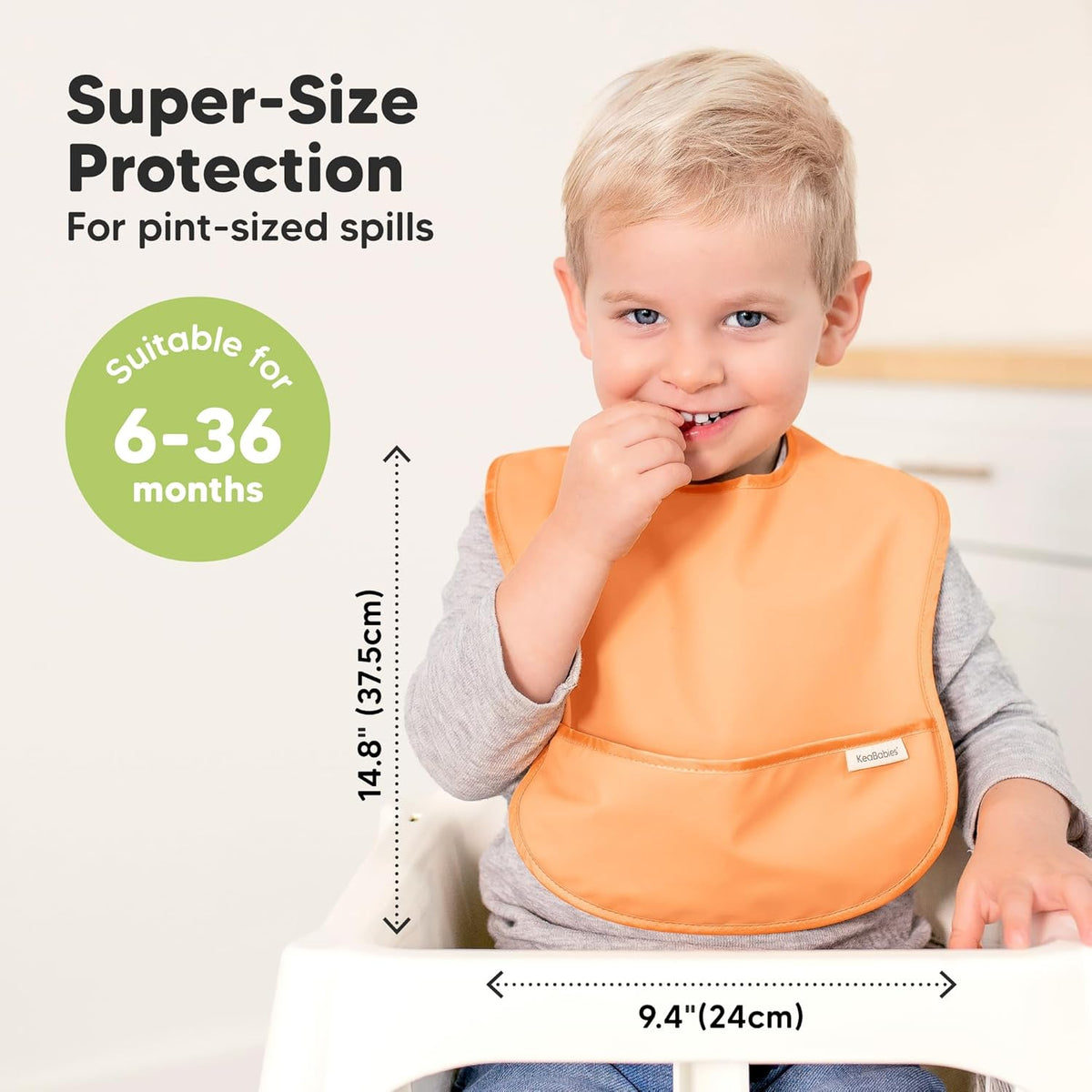 3-Pack Waterproof Baby Bibs for Eating - Lightweight Toddler Feeding Bibs with Large Food Catcher