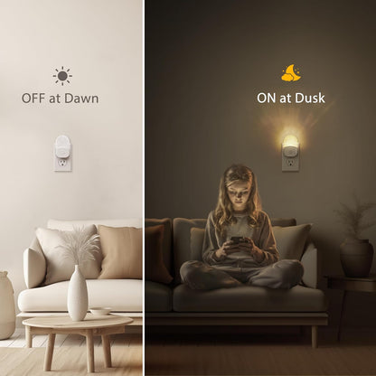 Bubble Night Light Plug in, LED Acrylic Night Light, 2 Pack, Decorative Dimmable Nightlight Dusk to