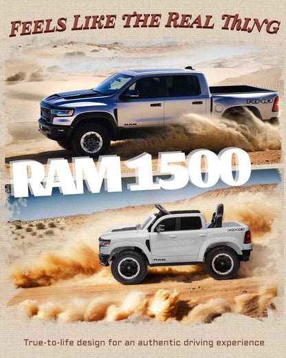Licensed Ram 1500 RHO 12V Kids Ride on Truck, Toddler Ride on Toys with Remote Control, Children