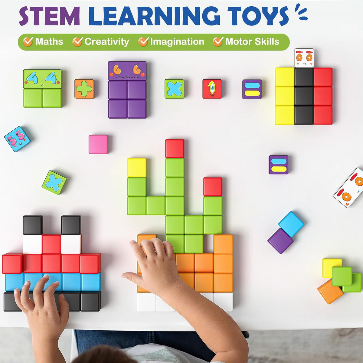 Magnetic Blocks World Building Blocks Edition, STEM Educational Montessori Sensory Learning