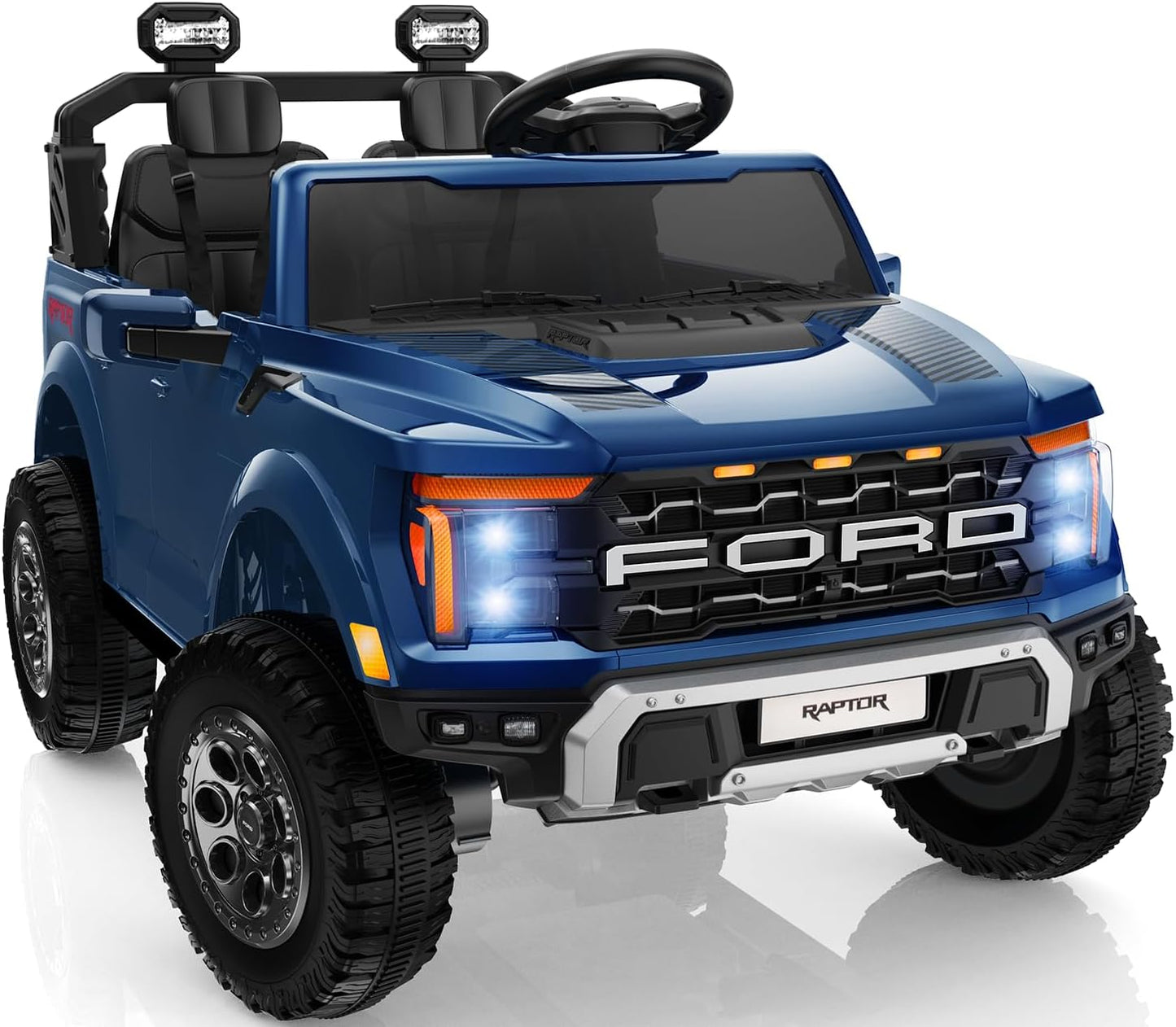 Licensed Ford F-150 Raptor 2 Seater Ride on Car for Kids, 24 Volt Ride on Toys for Boys w/Remote