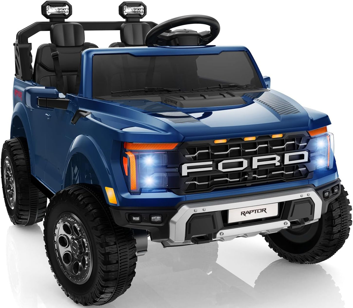 Licensed Ford F-150 Raptor 2 Seater Ride on Car for Kids, 24 Volt Ride on Toys for Boys w/Remote