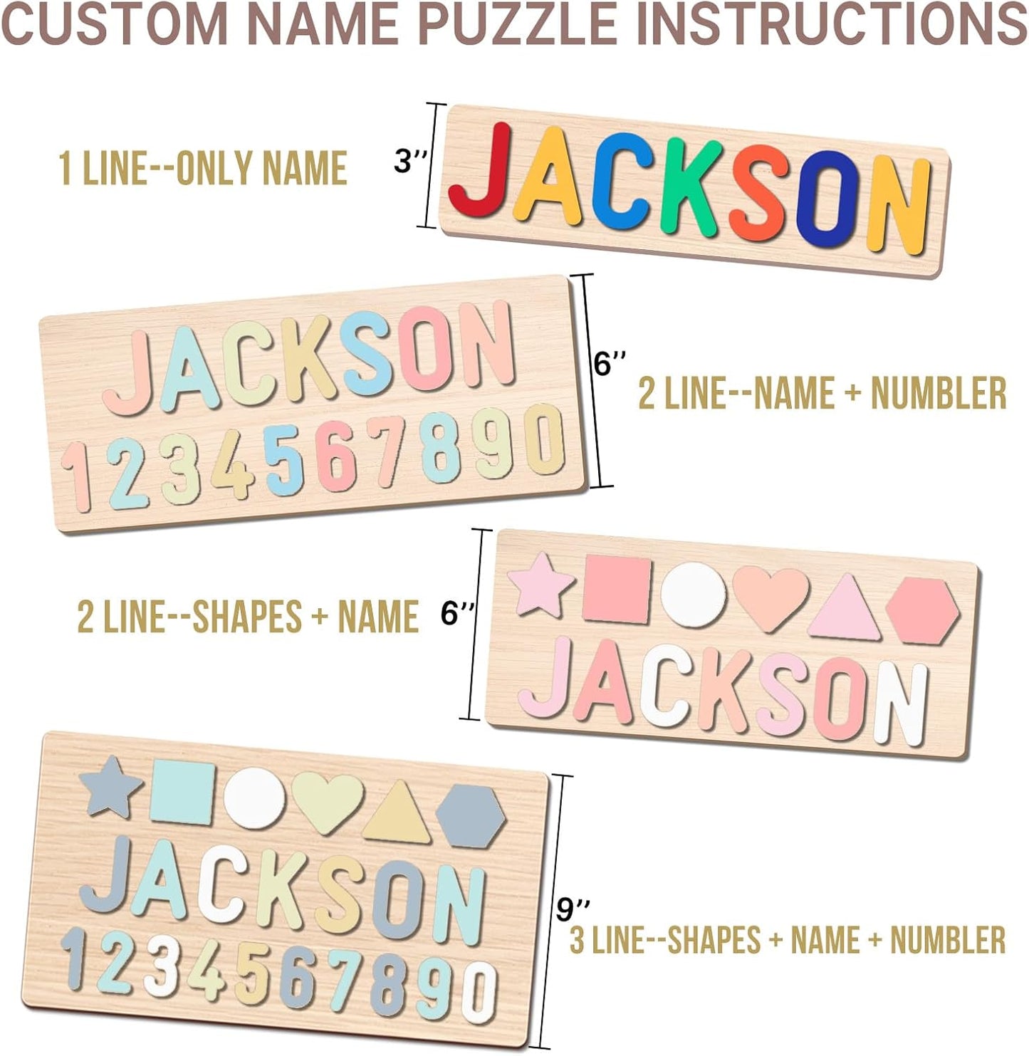 Personalized Name Puzzle for Kids, Personalized Baby Gifts Name Puzzles for Toddlers 1-3, 1st