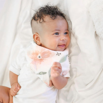 Crane Baby Soft Muslin Baby Bib Set, Adjustable and Absorbent Bandana Style Bibs for Boys and