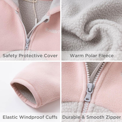 DAVE&BELLA Toddler Fleece Jacket, Baby Boys Girls Animal-shaped Hooded Zipper Long Sleeve Warm