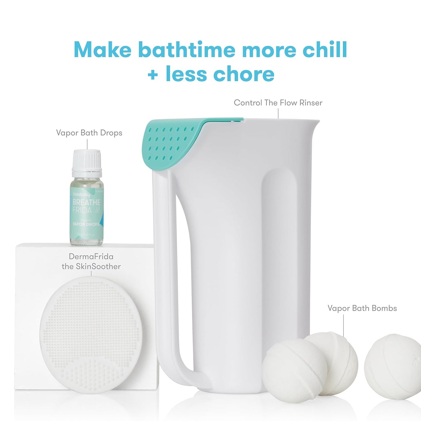 Frida Baby Baby Bath Upgrade Kit | Infant and Toddler Bath Essentials, Rinser Cup, Baby Bath