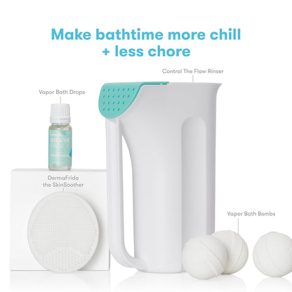 Frida Baby Baby Bath Upgrade Kit | Infant and Toddler Bath Essentials, Rinser Cup, Baby Bath