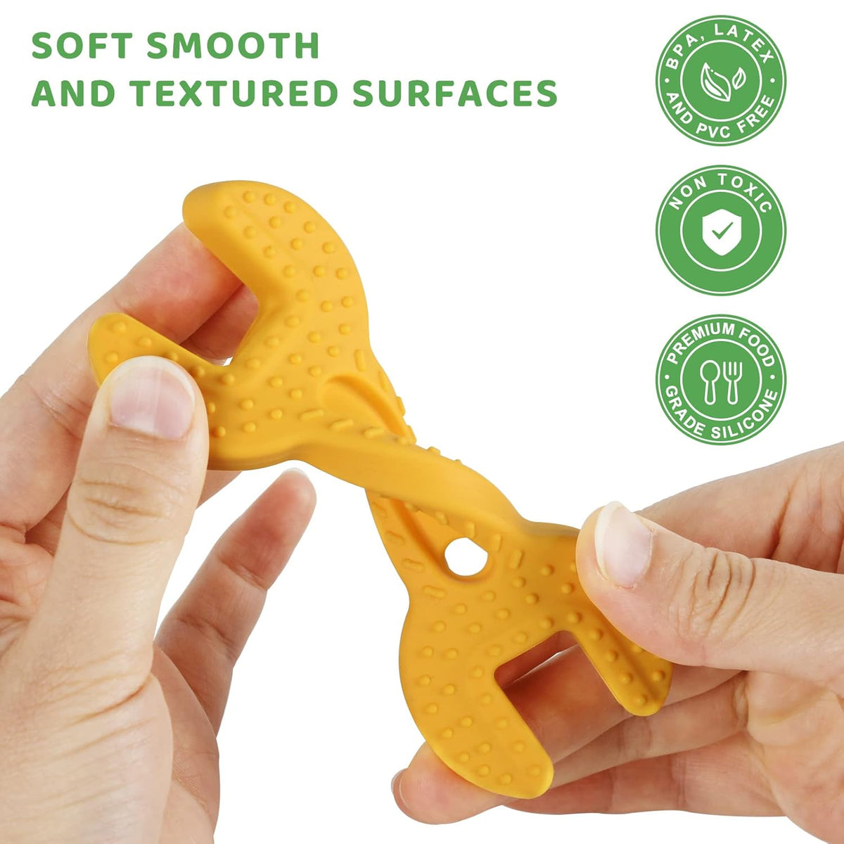 Fu Store 4 Pack Soft Silicone Teething Toys for 0-12Months 6-24 Months Toddlers Infant Hammer Tools