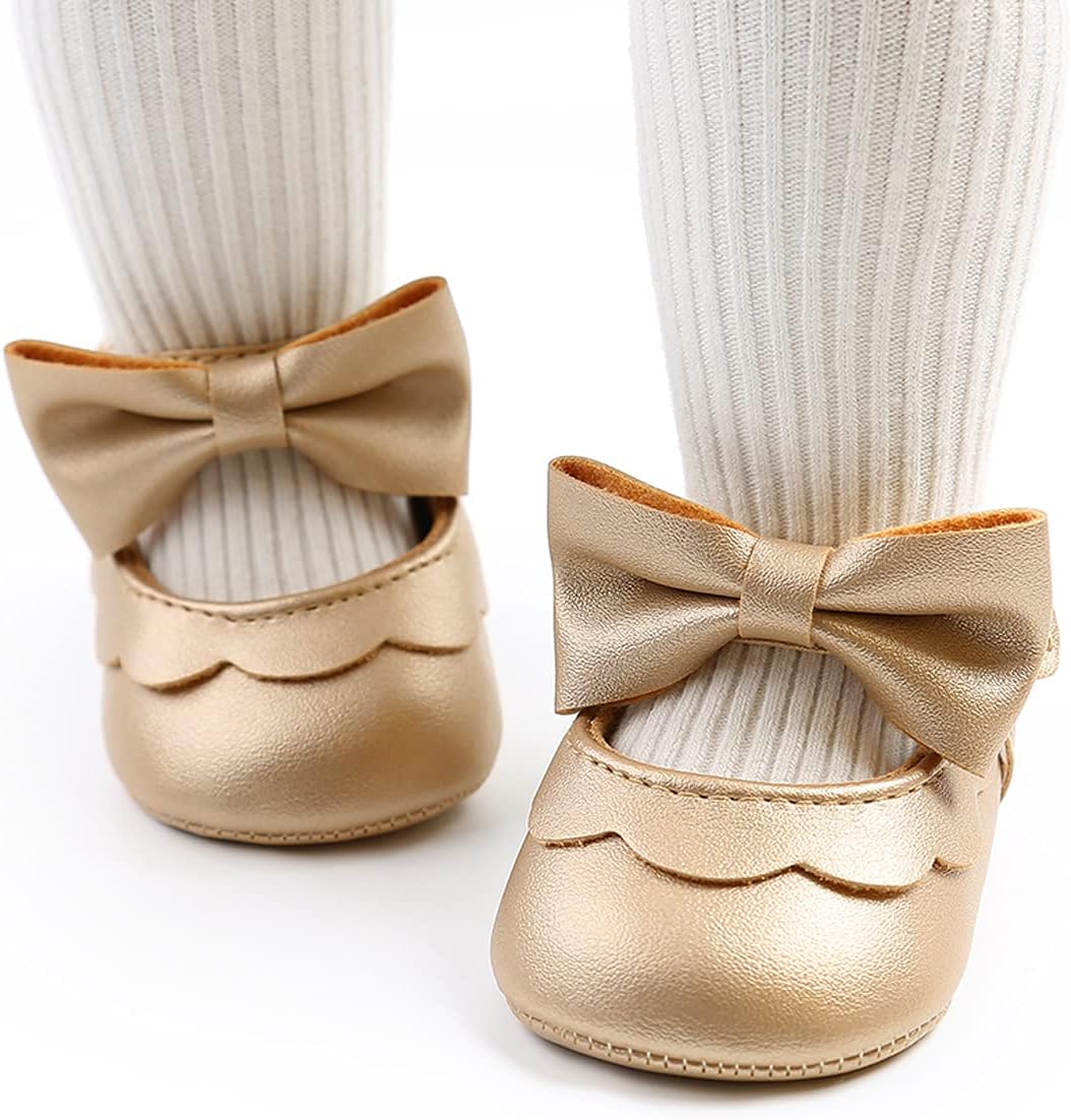 Baby Shoes Mary Jane Flats Non Slip Soft Sole Infant Toddler Sneakers First Walkers Party Christmas
