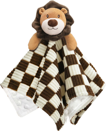 Baby Lovey Blanket for Boys Girls Super Soft Checkerboard Gingham with Minky Dot Fabric Backing