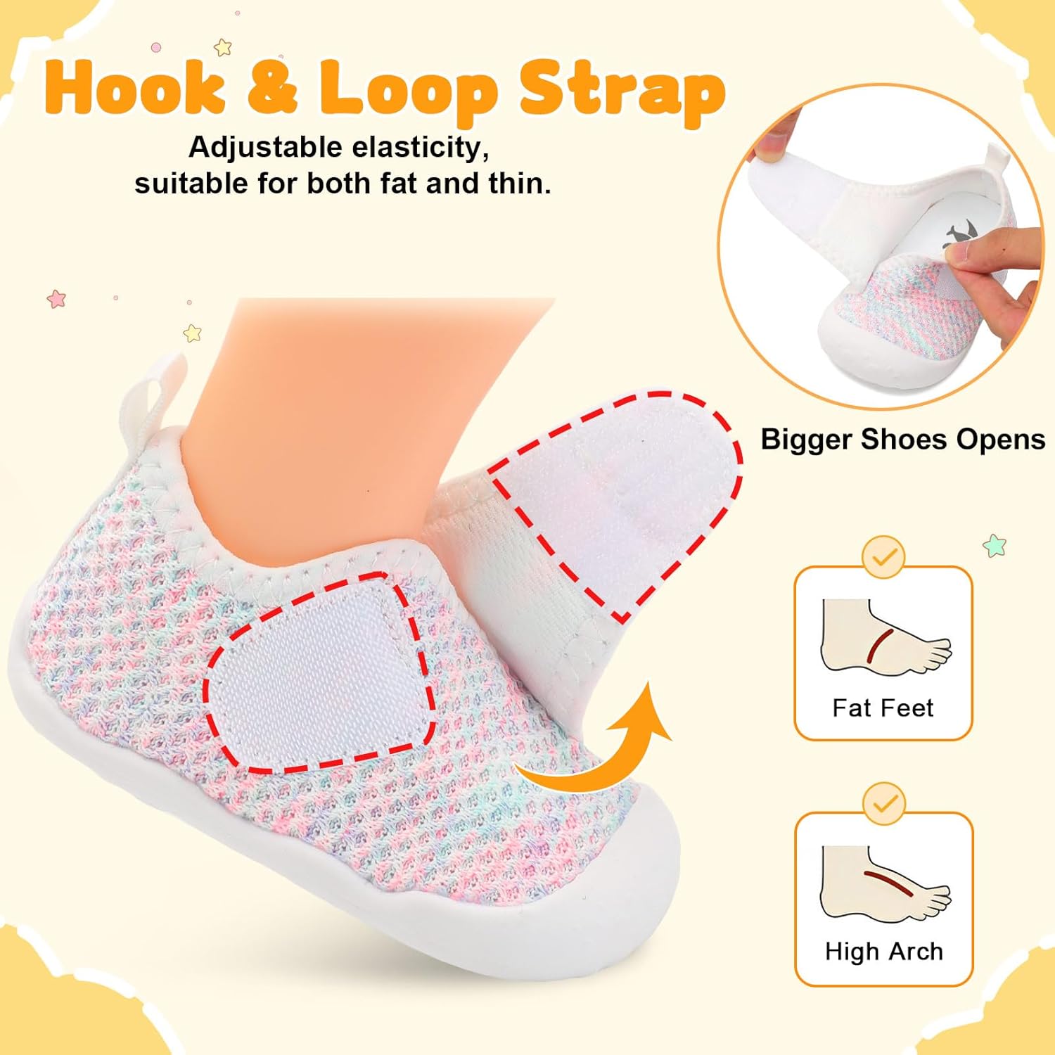 FEETCITY Baby First Walking Shoes Wide Baby Shoes Infant Sneakers Newborn Crib Shoe Barefoot