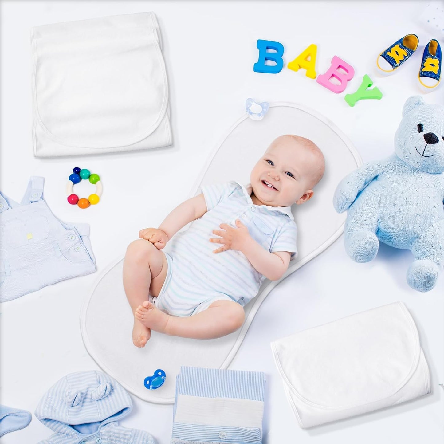 Timgle 6 Pcs 13 x 29 Inch Peanut Shape Changing Pad Liner Peanut Changing Pad Liner Portable Soft