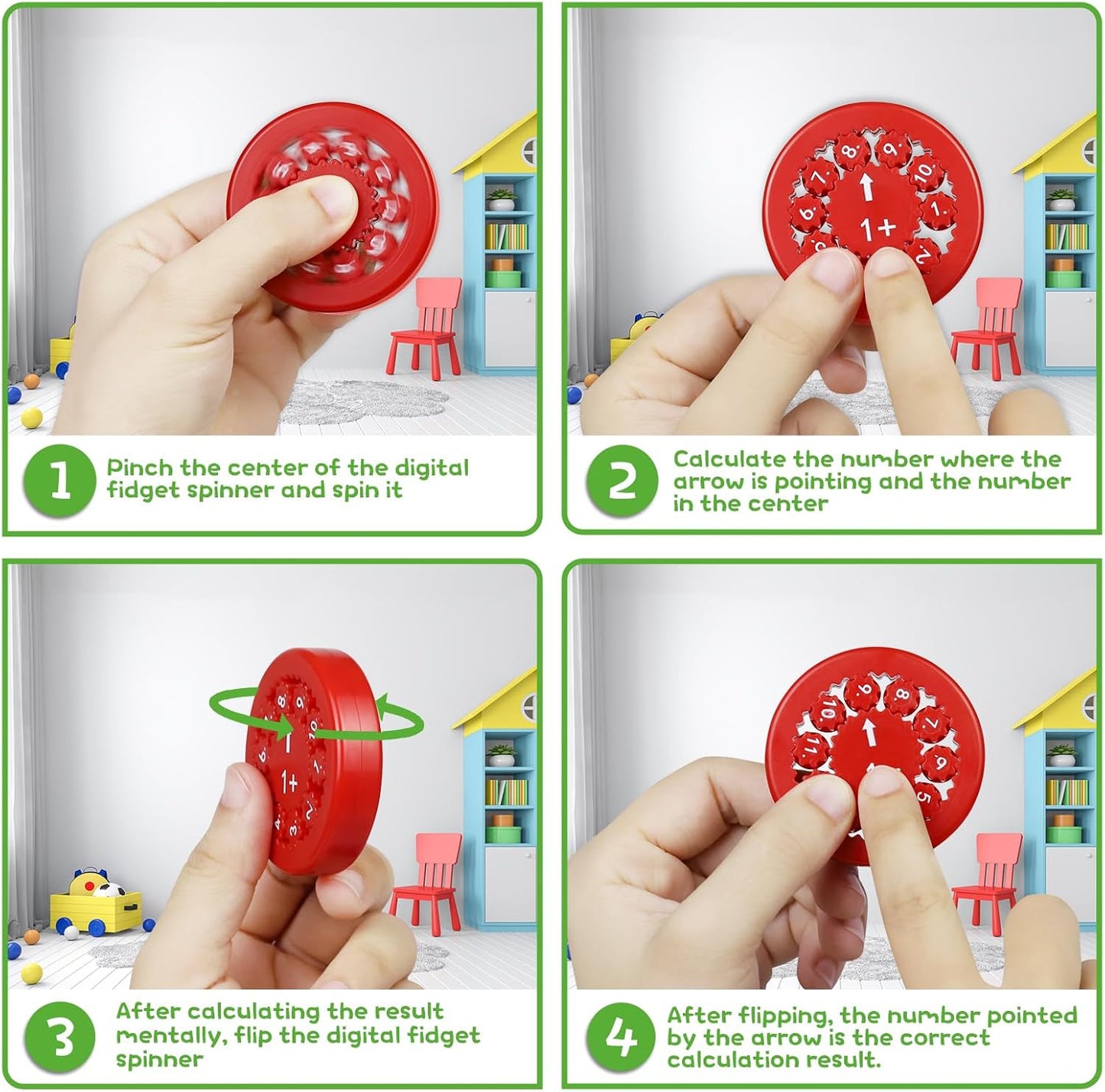 Math Fidget Spinners,Educational Math Fact Fidget Spinners,Stimmers&Fidgeters,Math Games Toy Gift