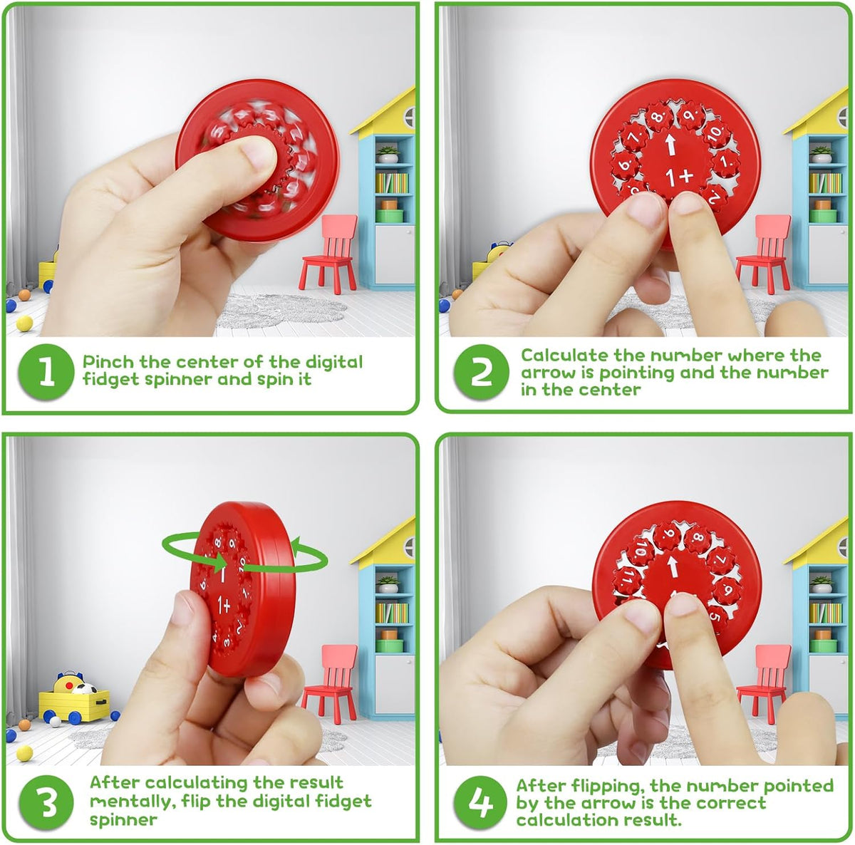 Math Fidget Spinners,Educational Math Fact Fidget Spinners,Stimmers&Fidgeters,Math Games Toy Gift