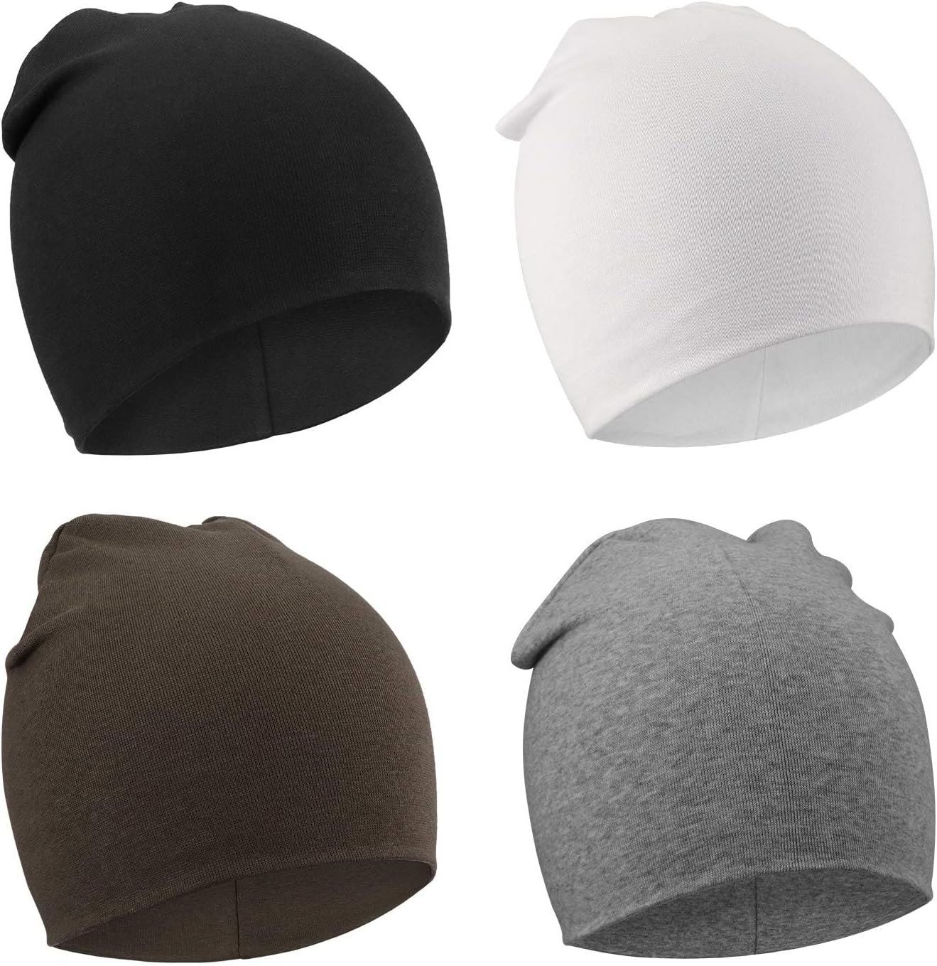 DRESHOW BQUBO 4 Pieces Baby Beanie Newborn Toddler Soft Cute Knit Hat Hospital Hats for Baby Boys