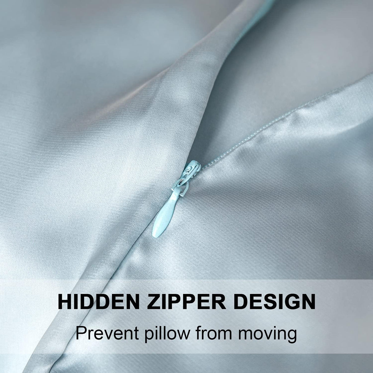 Mulberry Silk Pillowcase for Hair and Skin,Standard Size Cooling Silk Pillow Case with Hidden