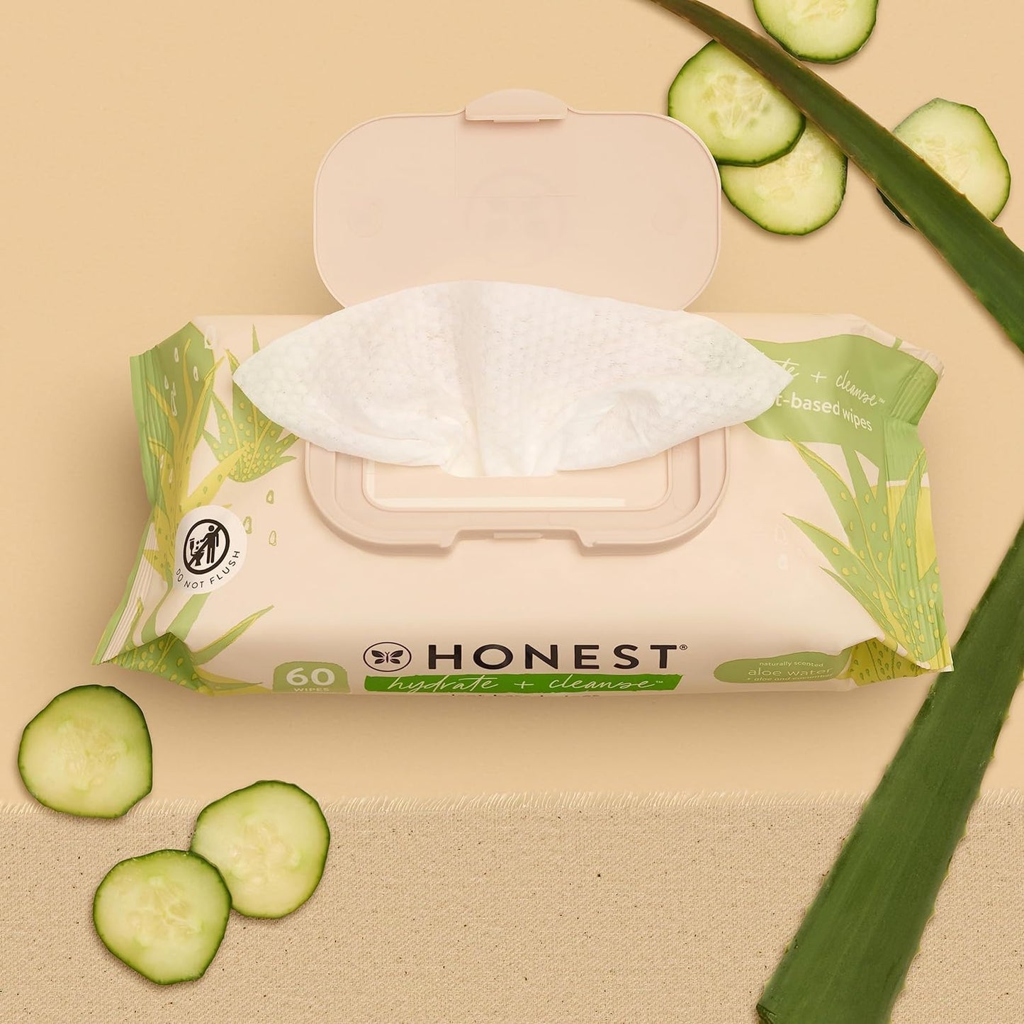The Honest Company Hydrate + Cleanse Naturally Scented Wipes | Cleansing Multi-Tasking Wipes | 99%