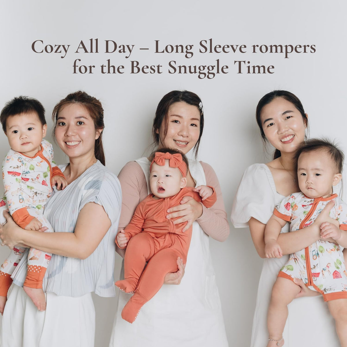 Baby Romper Long Sleeves for 3-24 Month Boys & Girls | 95% Bamboo Viscose Baby Rompers Two-Way