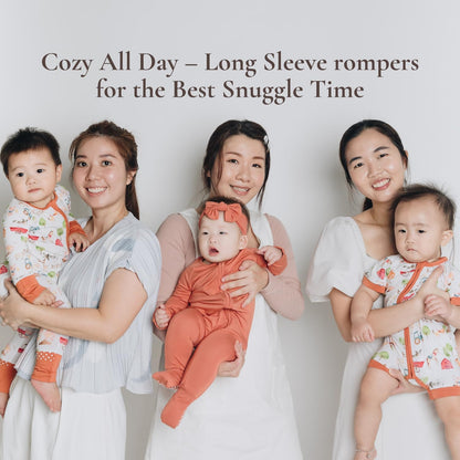 Baby Romper Long Sleeves for 3-24 Month Boys & Girls | 95% Bamboo Viscose Baby Rompers Two-Way