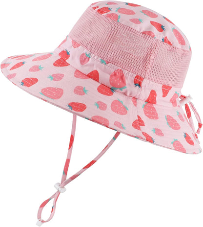 Home Prefer UPF50+ Wide Brim Sun Hat Boys Girls Sun Protection Hat Zoo Beach Swim Safari Bucket Hat