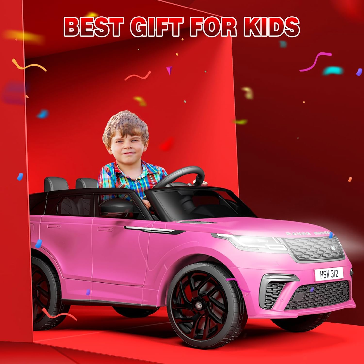 Hetoy Kids Ride On Car with Remote, Licensed Land Rover Kids Electric Car, Ride On Toys for Kids