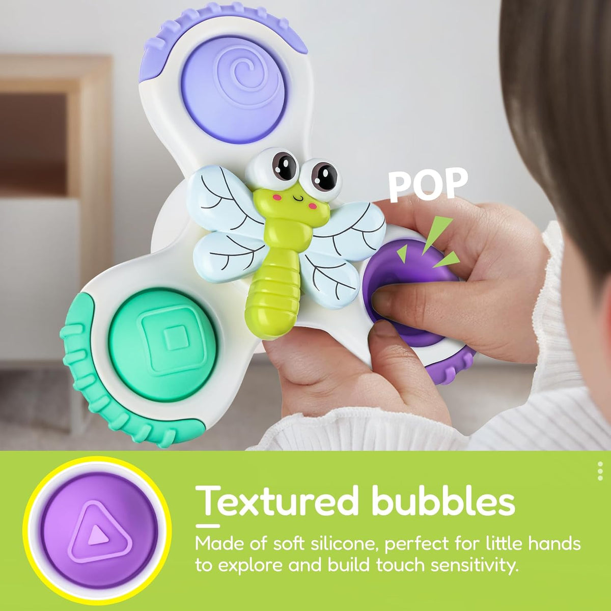 ALASOU 3PCS Pop Suction Cup Spinner Toys for 1 Year Old Boy Girl|Novelty Spinning Tops Toddler Toys