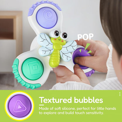 ALASOU 3PCS Pop Suction Cup Spinner Toys for 1 Year Old Boy Girl|Novelty Spinning Tops Toddler Toys