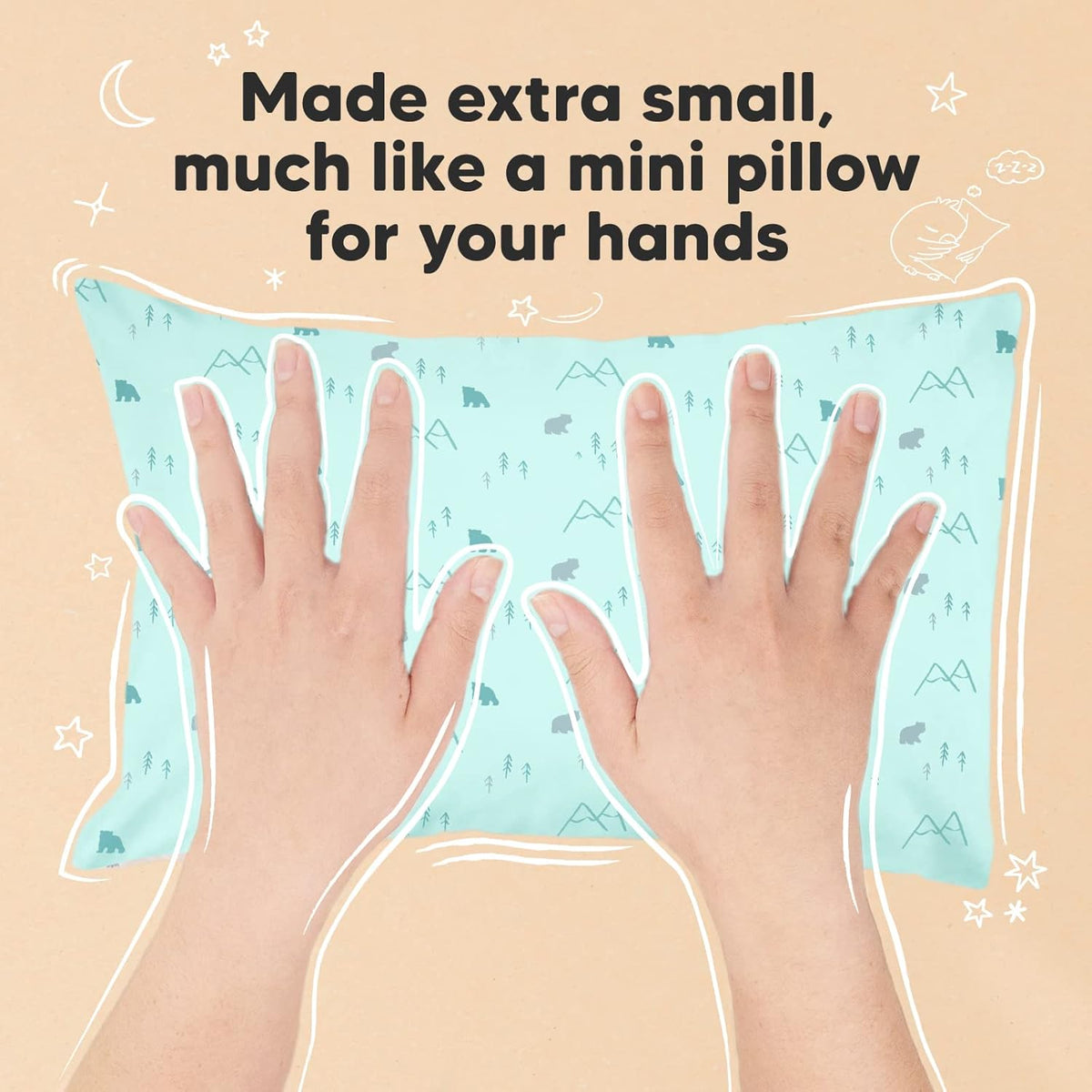 Mini Toddler Pillow with Pillowcase - 9x13 My Little Dreamy Travel Kids Pillow for Sleeping