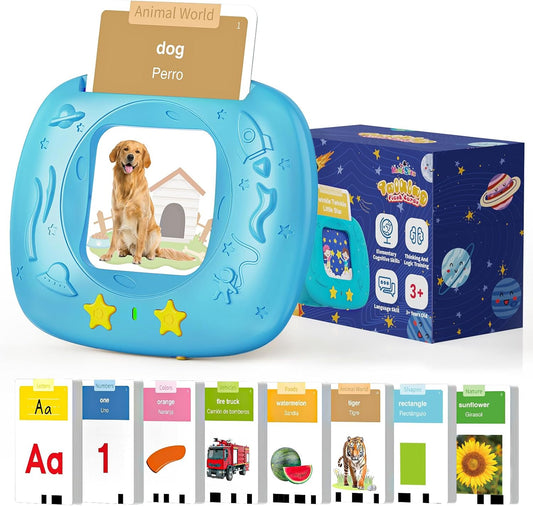 Toddlers Bilingual Spanish & English Talking Flash Cards with 288 Sight Words, Speech Therapy Toys